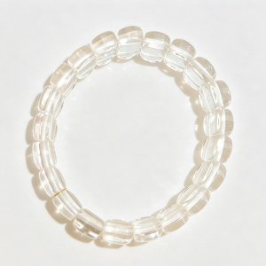 Clear Quartz Barrel Bead Bracelet