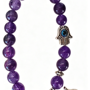 Lunar Amethyst Hamsa Hand Bracelet